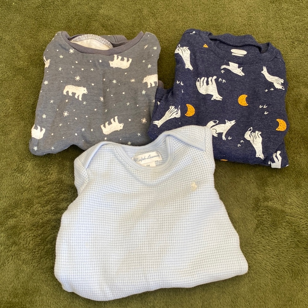 Long sleeve onesies, size 3-6m
